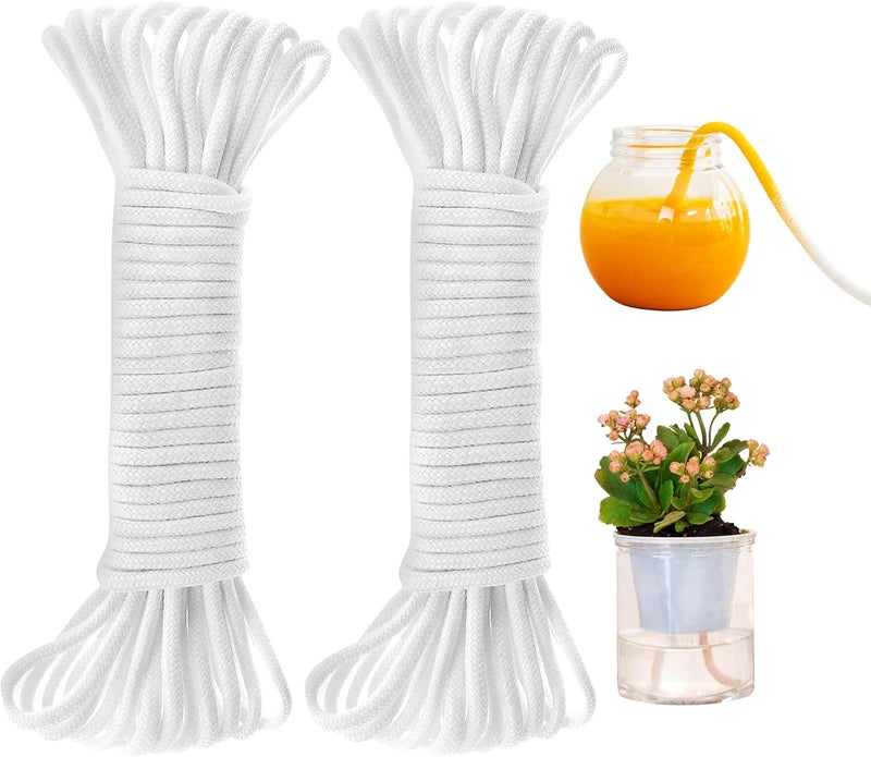 ORIMERC 60 feet 1/6 inch Self Watering Wick Cord for Vacation Self-Watering Planter Pot DIY Automatic Watering Device System Potted Plant Sitter Auto Drip Waterer to Water African Violet - Image 1