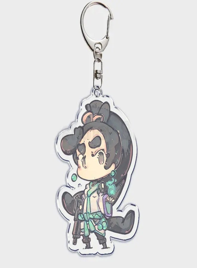 Valorant Character Acrylic Key Ring Set Jett Reyna Sage Omen Viper 5 Pack - Image 3