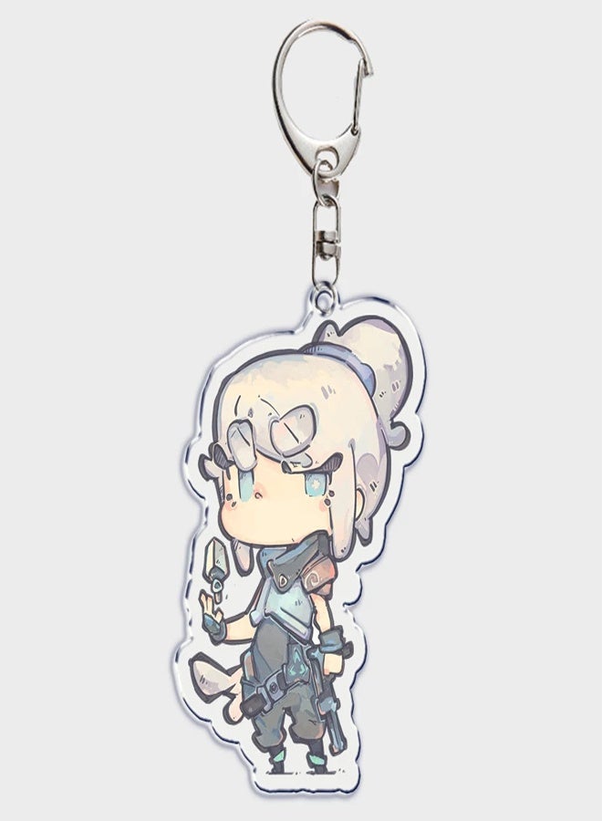 Valorant Character Acrylic Key Ring Set Jett Reyna Sage Omen Viper 5 Pack - Image 1