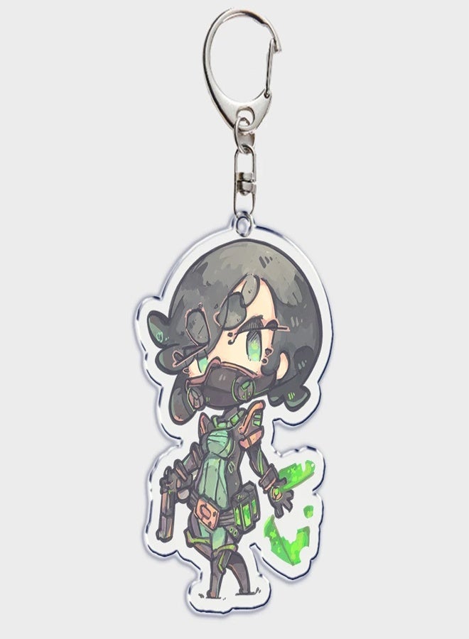 Valorant Character Acrylic Key Ring Set Jett Reyna Sage Omen Viper 5 Pack - Image 5