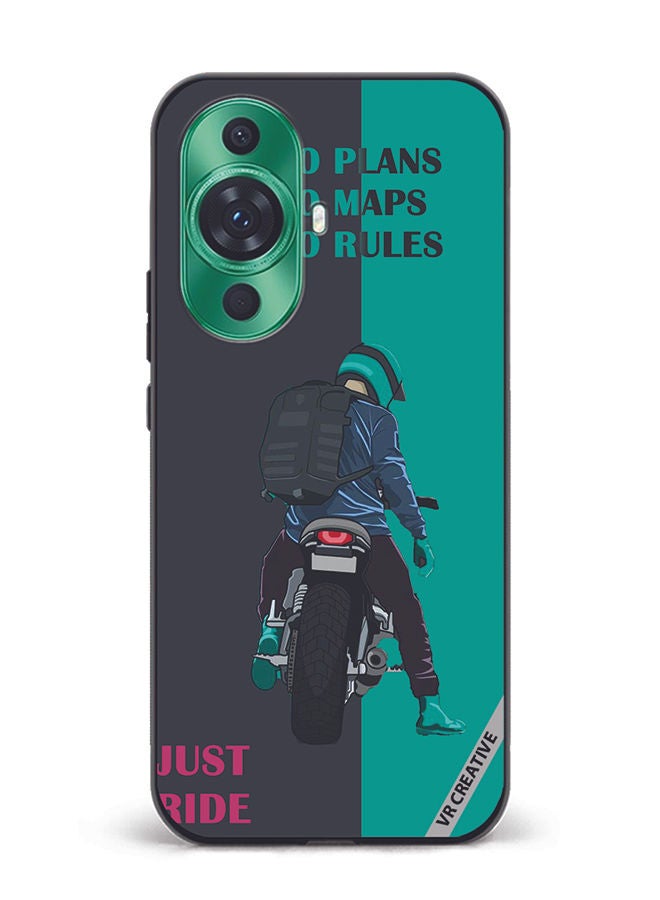 VR CREATIVE Protective Case Cover For Huawei nova 11 Just Ride Design Multicolour - Image 1