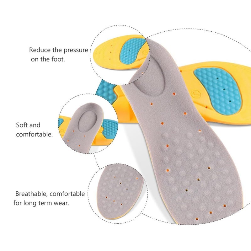 High Elastic Sport Insoles with Memory Foam for Men Women Gray 38-41 - Image 4