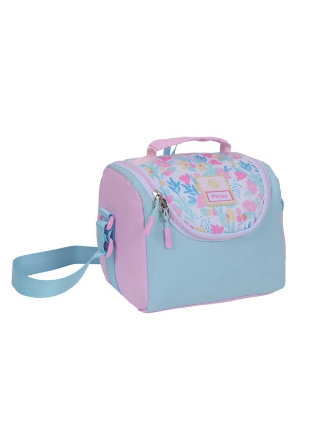 Pause Daisy Patch Insulated Lunch Bag - Light Blue/Pink