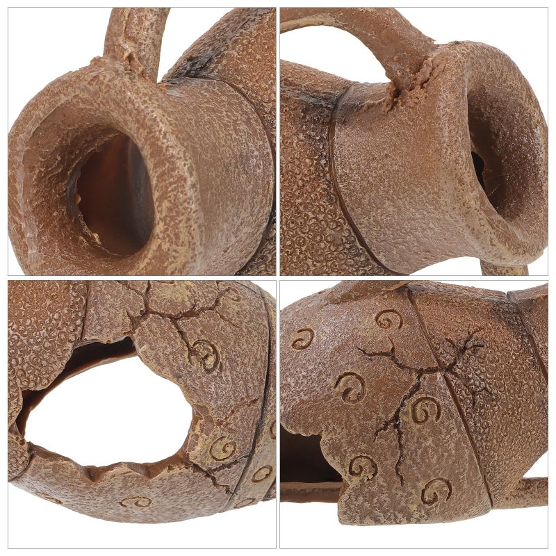 Compact Wear-Resistant Desert Style Reptile Hideout Cave for Snake and Lizard Habitat Decor - Image 4
