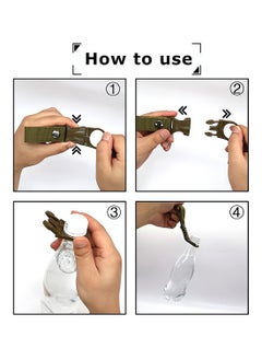 SYOSI Kettle Hanging Buckle, Hangable Bottle cage Hooks, Outdoor Portable Water Bottle Ring Holder Mineral Water Bottle Clip, Used for Backpack Outdoor Tactical Camping Hiking Mountaineering Trip, 4 Pack  - Image 3