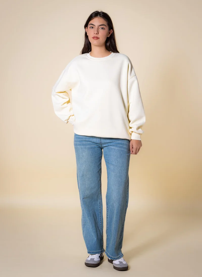 Shapes Beige COMFORT MID-WEIGHT SWEATSHIRT for Women | Best Price UAE