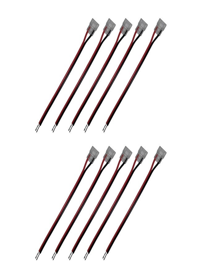 Abaj Lighting 2pin One Side 10mm LED 10-Pack, Strip Light Connecting Wires Connector Pin Plug LED Wire Connectors, Red and Black, Quick Connect Cables - (Pack of 10) - Image 1