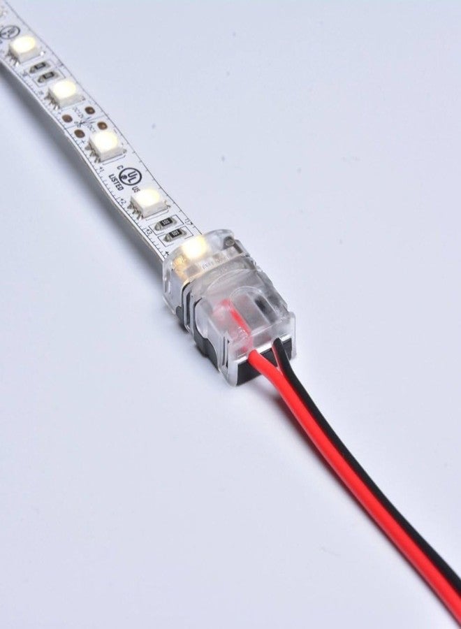 Abaj Lighting 2pin One Side 10mm LED 10-Pack, Strip Light Connecting Wires Connector Pin Plug LED Wire Connectors, Red and Black, Quick Connect Cables - (Pack of 10) - Image 5