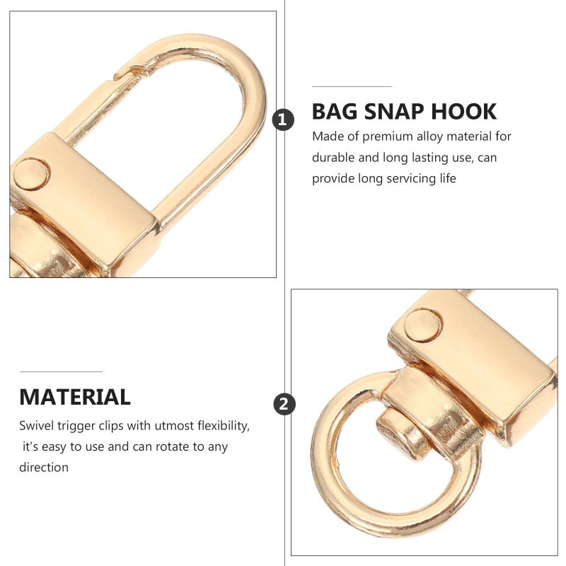 Light Gold Metal Lobster Claw Clasps 15pcs Alloy Keychain Snap Hooks For DIY Craft Bag Strap Accessories - Image 4