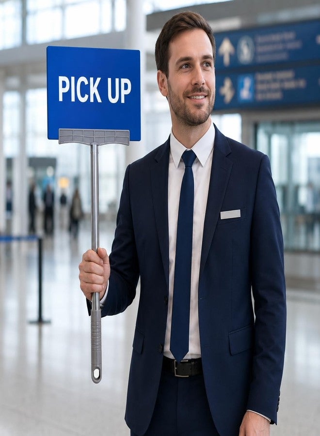 Garneck 4-Pack Handheld Protest Sign Holder: 17Inch Stainless Steel Parades Slogan Display Pole Stick Rods with Easy Grip Versatile Signboard Stand for Airport Pickup Sport Event Meeting Tours Guide - Image 2