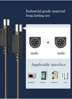 KASTWAVE 6ft Mini-DIN 8-pin Male to Male Cable, Copper Wire 8 PIN PLC Touch Screen Cable Suitable for JVC Subwoofer Replacement 8 Pin Cable Home Theater Audio,Black  - Image 2