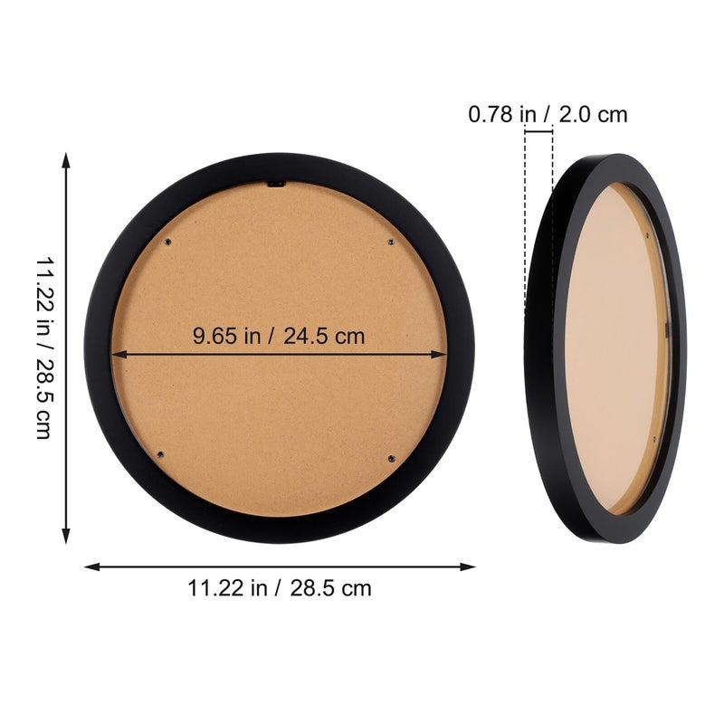 Rotatable Clip Black Wooden Round Photo Frame Nordic Style Wall Decor - Image 3