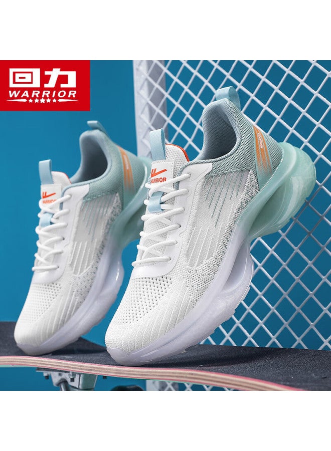 Pull Back Warrior Breathable Mesh Comfortable Soft Sole Casual Men's Shoes Outdoor Sports Men's Shoes 4514 White Green Orange Size 39 - Image 1