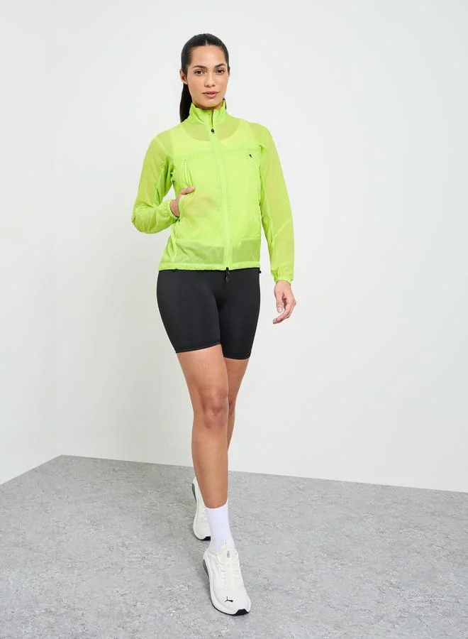 تايك تو Neon Green Lightweight Running Jacket