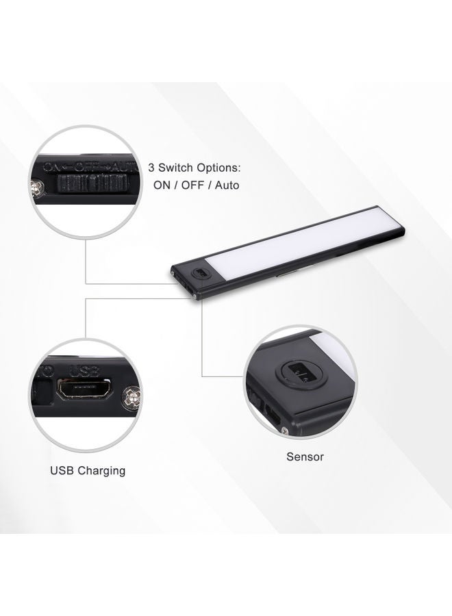 Loquat Rechargeable LED Closet Light Sensor Light Black 26 X 1.5 X 4cm - Image 2