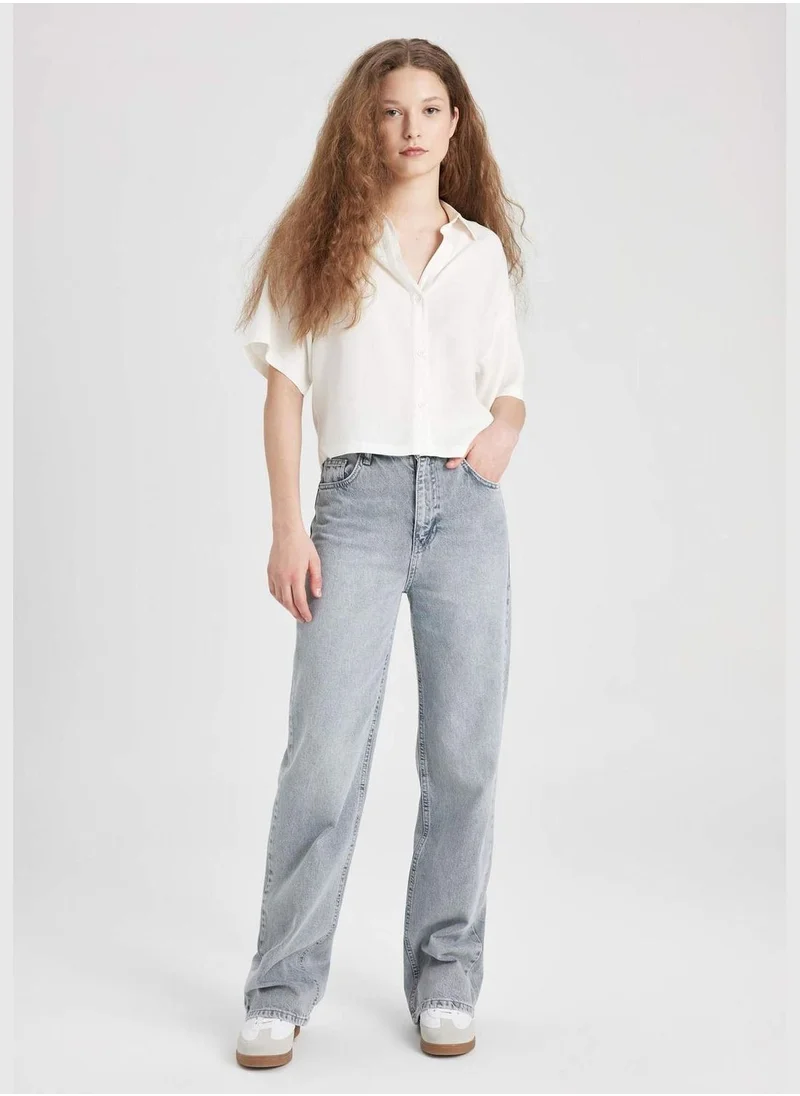 ديفاكتو 90s Wide Leg High Waist Long Jeans