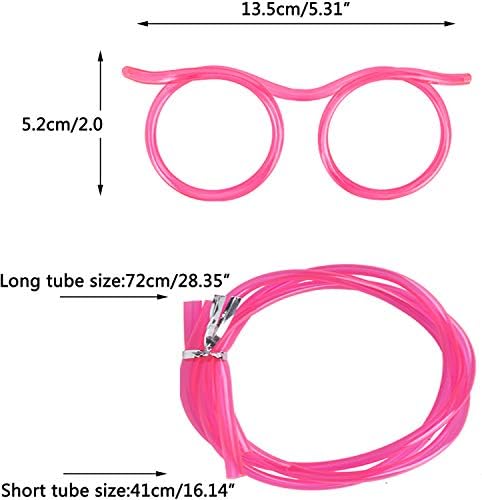 Gelme Nutri 8PCS Silly Straw Glasses, Reusable Fun Loop Drinking Straw Eye Glasses, Novelty Eyeglasses Straw for Party Annual Meeting Parties Birthday (8 Colors) - Image 4