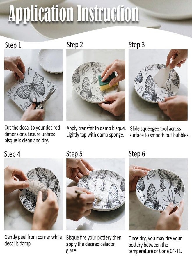SUPERDANT 4Pcs Insect Pattern Underglaze Transfers for Pottery Natural Theme Transfer Stickers Ceramic Decals Ceramic Underglaze Transfers for Pottery Overglaze Enamel Decal Waterslide Decal - Image 4
