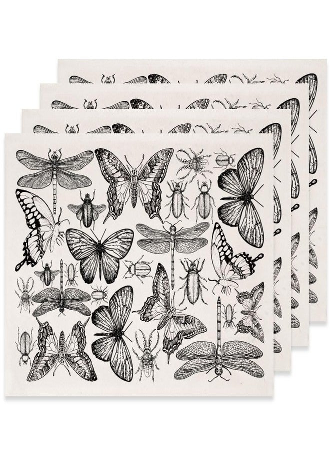 SUPERDANT 4Pcs Insect Pattern Underglaze Transfers for Pottery Natural Theme Transfer Stickers Ceramic Decals Ceramic Underglaze Transfers for Pottery Overglaze Enamel Decal Waterslide Decal - Image 1