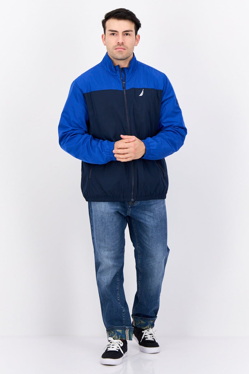 NAUTICA Men Colorblock Wind Breaker Jacket, Navy Blue - Image 4