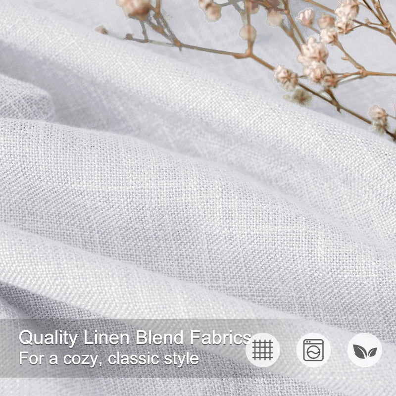 IVAPUPU White Linen Blended Pinch Pleated Blackout Curtains Two Panels Black Out Window Curtains 63 inch for Living Room Bedroom Thermal Pinch Pleat Curtain Drapes with 16 Pcs Hooks  40"" Wx63 L - Image 3