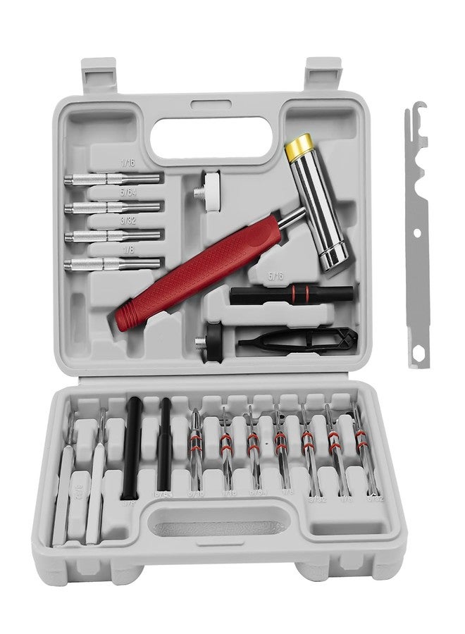 BESTNULE Roll Pin Punch Set, Punch Tools, Made of Solid Material Including Steel Punch and Hammer, Ideal for Machinery Maintenance with Organizer Storage Container (Without Bench Block) - Image 1