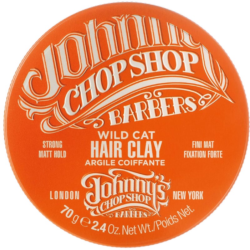 Johnny's Chop Shop Johnnys Chop Shop Mens Ultimate Wild Cat Hair ClayStyling Strong Hold Molding Matte Finish Natural Look Non Greasy Reworkable 246 oz Pack of 1 