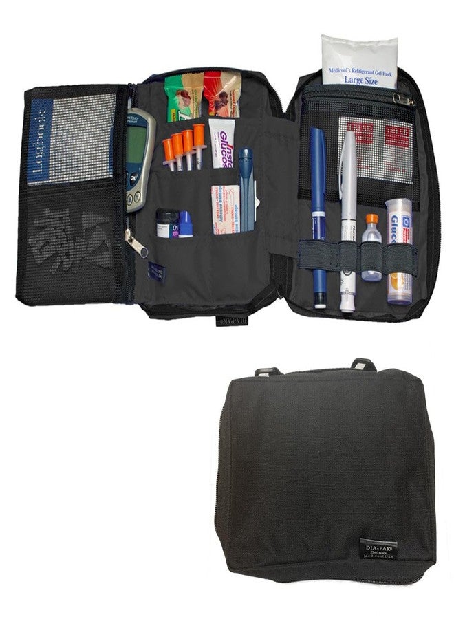 Medicool Dia-Pak Deluxe Organizer Insulin Storage 2 Week Supply Water Resistant with Large Gel Pack | DP DELX/BK - Image 1