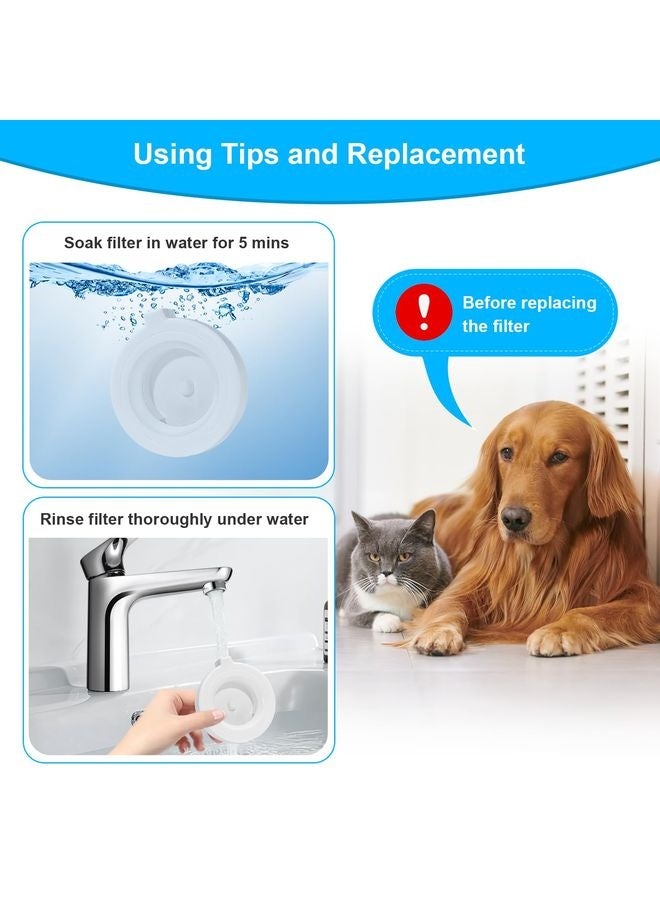 MOWKIT 8-Pack Replacement Filters for 3L/3.6L/4.6L/6L/8L Gravity Pet Water Dispenser, Dog Water Filter Replacement, Triple Filtration Pet Fountain Filter, Water Feeder Filter for Cat and Dog - Image 5