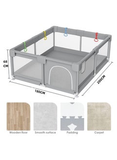 Gogoya Gogoya Baby Playpen 200*180 cm, Play Pens for Babies and Toddlers Baby Fence Baby Play Yards for Indoor & Outdoor with Breathable Mesh Anti-Fall Playpen  - Image 2