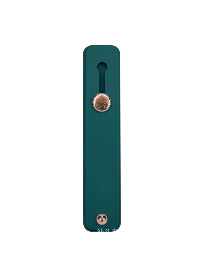 Generic Silicone Mobile Phone Ring Bracket Solid Color Push-pull Mobile Phone Back Sticker Silicone Push-pull Live Lazy Stand-Color:Dark Green-Style:K167 Bare Metal  - Image 1
