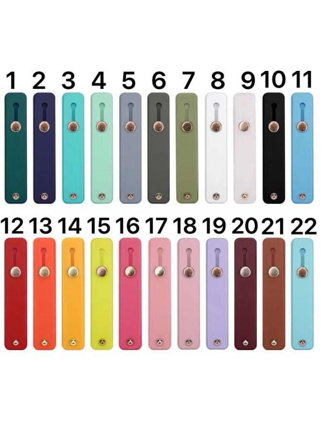 Generic Silicone Mobile Phone Ring Bracket Solid Color Push-pull Mobile Phone Back Sticker Silicone Push-pull Live Lazy Stand-Color:Dark Green-Style:K167 Bare Metal  - Image 5