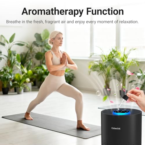 Cobectal 2 Pack Air Purifiers for Bedroom Home, Cobectal Air Cleaner with H14 True HEPA 3-in-1 Filter for Room up to 1050 ft², Sleep Mode & Aroma Function, Portable Air Purifiers for Office, Dorm, RVs, Black - Image 4
