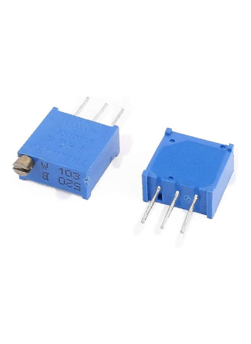 Generic - 5Pcs 3296W-103 10K Ohm Resistor Trim Pot Potentiometer Trimmer Blue - Image 1