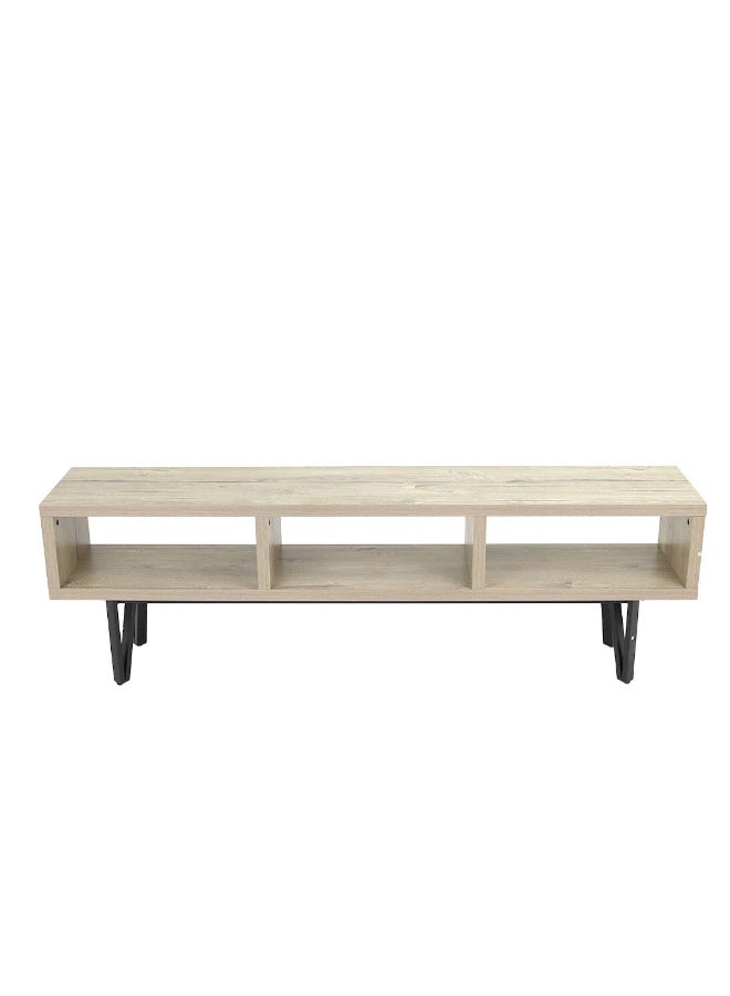 AL Hadaya Mall Modern Design Plasma TV Unit Table Stand Beige 160x30x50 cm Media Console Entertainment Center for Living Room Furniture - Image 4