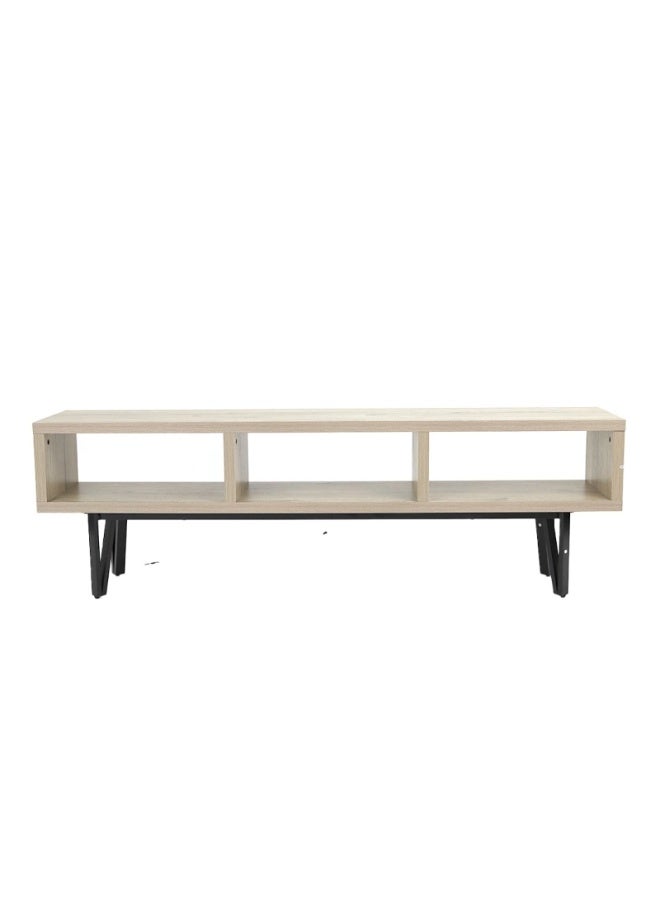 AL Hadaya Mall Modern Design Plasma TV Unit Table Stand Beige 160x30x50 cm Media Console Entertainment Center for Living Room Furniture - Image 5