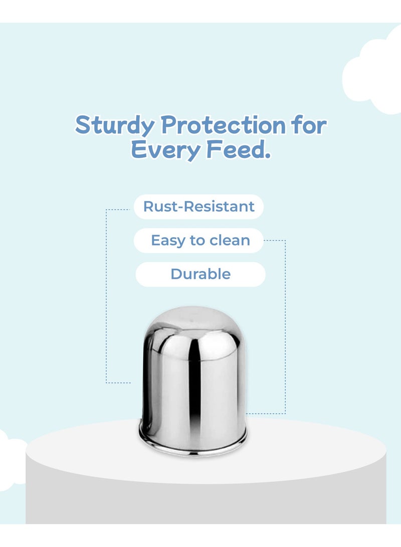 Luay Stainless Steel Baby Feeding Bottle 250 ml Includes 3 Extra Soft Silicone Nipples | BPA-Free & Plastic-Free Infant Milk Bottle | Anti-Colic Newborn & Baby Bottle - Image 3