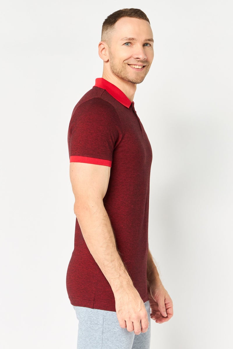 PUMA Men Slim Fit Short Sleeve Outdoor Polo Shirt, Red - Image 3
