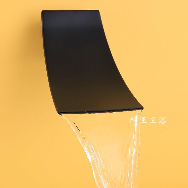 Concealed Brass Square Shower Head Waterfall Rainfall Shower Faucet Spout 304black - Image 2