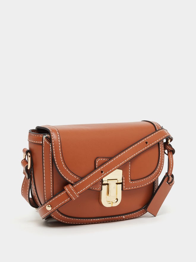 Styli Styli Brown Baguette Shoulder Bag  - Image 1