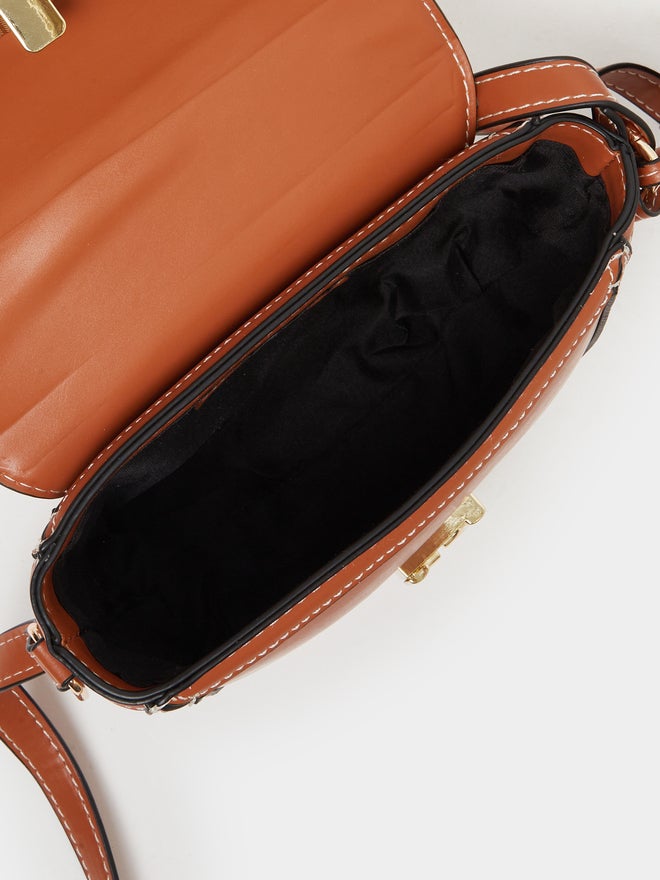 Styli Styli Brown Baguette Shoulder Bag  - Image 4