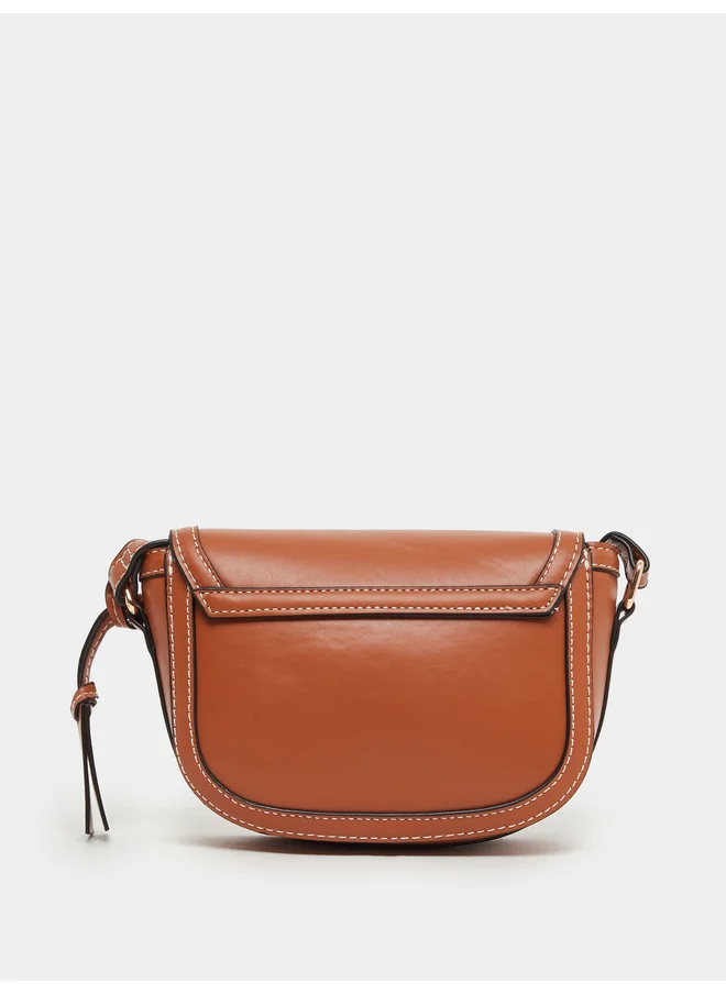 Styli Styli Brown Baguette Shoulder Bag