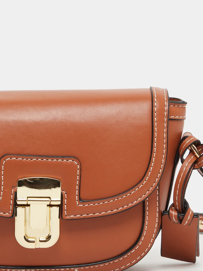 Styli Styli Brown Baguette Shoulder Bag