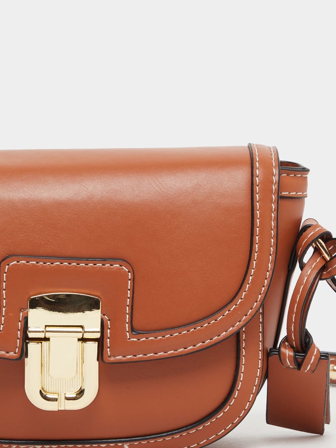 Styli Styli Brown Baguette Shoulder Bag  - Image 3