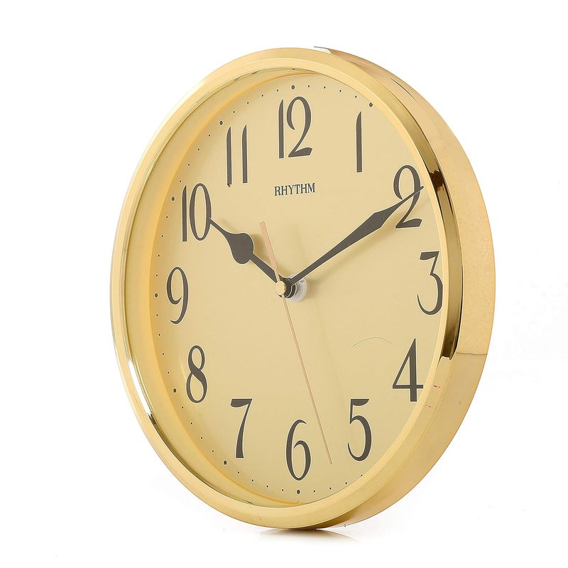 RHYTHM (Japan Plastic Round Clock Value Added Wall Clock 3D Numerals, Silent Silky Move Plastic Case Analogue ⌀24x24x5.0cms - Image 4