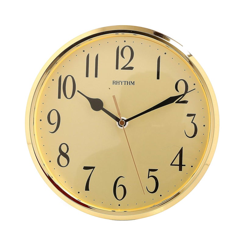 RHYTHM (Japan Plastic Round Clock Value Added Wall Clock 3D Numerals, Silent Silky Move Plastic Case Analogue ⌀24x24x5.0cms - Image 2