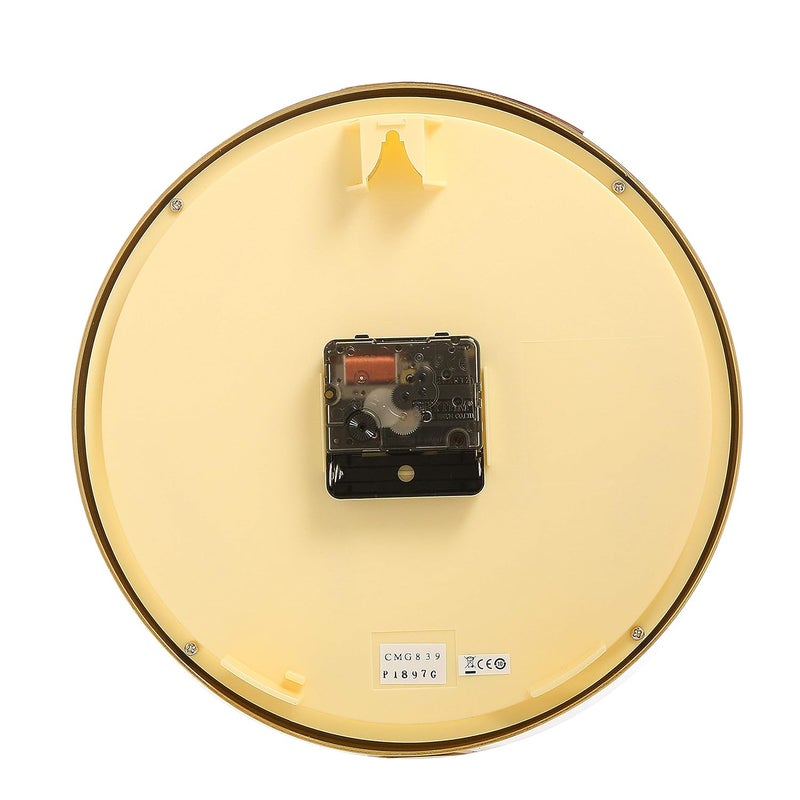 RHYTHM (Japan Plastic Round Clock Value Added Wall Clock 3D Numerals, Silent Silky Move Plastic Case Analogue ⌀24x24x5.0cms - Image 3