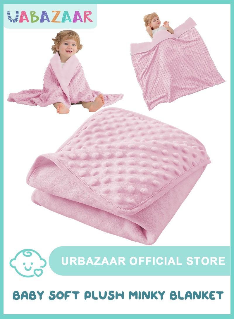 أوربازار بطانية أطفال للأولاد والبنات، بطانيات ناعمة من الجاكار ثلاثية الأبعاد، دافئة ومريحة من الفلانيل، بطانية سرير دافئة، مناسبة لغرفة الأطفال، عربة الأطفال، فراش حديثي الولادة، 30 × 40 بوصة (وردي) - Image 1