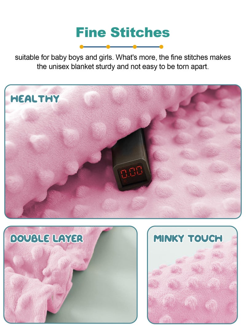 أوربازار بطانية أطفال للأولاد والبنات، بطانيات ناعمة من الجاكار ثلاثية الأبعاد، دافئة ومريحة من الفلانيل، بطانية سرير دافئة، مناسبة لغرفة الأطفال، عربة الأطفال، فراش حديثي الولادة، 30 × 40 بوصة (وردي) - Image 4