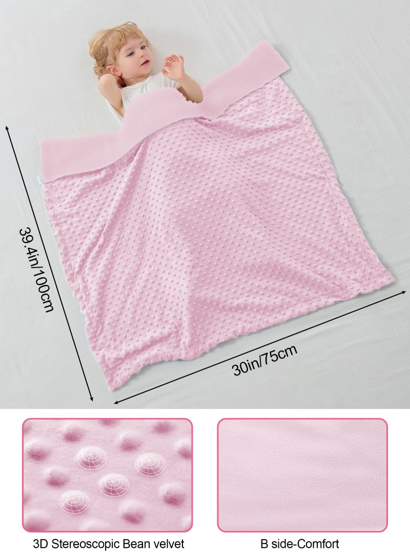 أوربازار بطانية أطفال للأولاد والبنات، بطانيات ناعمة من الجاكار ثلاثية الأبعاد، دافئة ومريحة من الفلانيل، بطانية سرير دافئة، مناسبة لغرفة الأطفال، عربة الأطفال، فراش حديثي الولادة، 30 × 40 بوصة (وردي) - Image 5